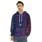 Zodiac Symbols Wheel Print Men's Velvet Pullover Hoodie