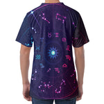 Zodiac Symbols Wheel Print Men's Velvet T-Shirt