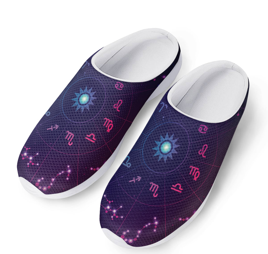 Zodiac Symbols Wheel Print Mesh Casual Shoes