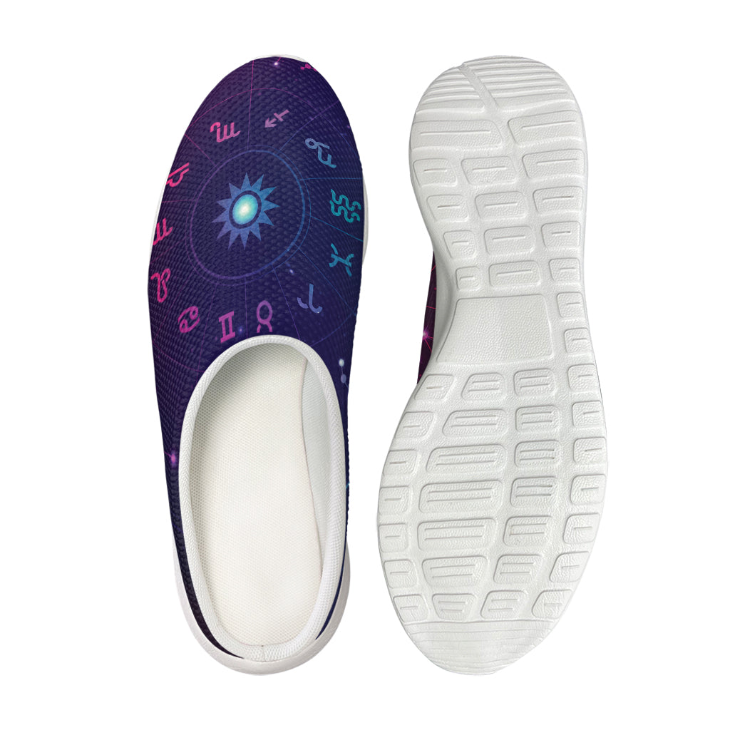 Zodiac Symbols Wheel Print Mesh Casual Shoes