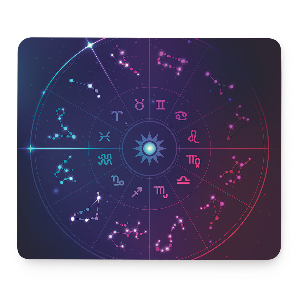 Zodiac Symbols Wheel Print Mouse Pad