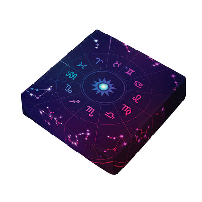 Zodiac Symbols Wheel Print Outdoor Seat Cushion Cover