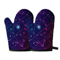 Zodiac Symbols Wheel Print Oven Mitts