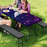 Zodiac Symbols Wheel Print Picnic Table Cover