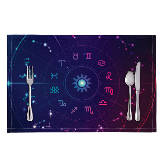 Zodiac Symbols Wheel Print Placemat