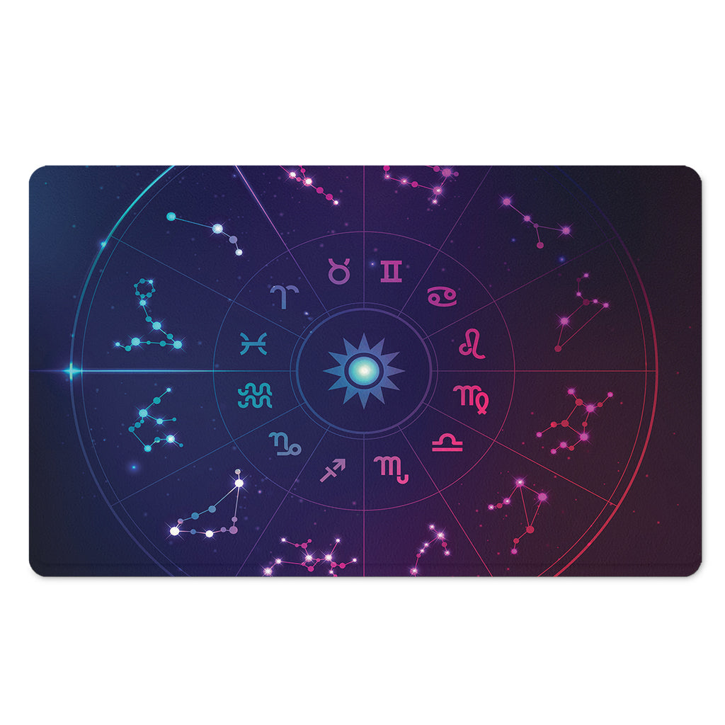 Zodiac Symbols Wheel Print Polyester Doormat