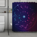 Zodiac Symbols Wheel Print Polyester Shower Curtain