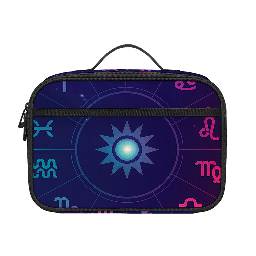Zodiac Symbols Wheel Print Portable Lunch Bag