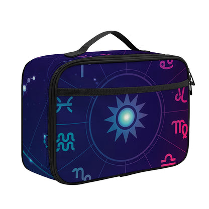 Zodiac Symbols Wheel Print Portable Lunch Bag
