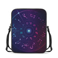 Zodiac Symbols Wheel Print Rectangular Crossbody Bag