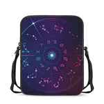 Zodiac Symbols Wheel Print Rectangular Crossbody Bag