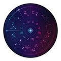Zodiac Symbols Wheel Print Round Floor Mat