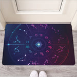 Zodiac Symbols Wheel Print Rubber Doormat