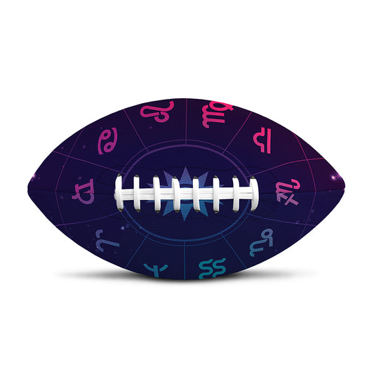 Zodiac Symbols Wheel Print Rugby Ball