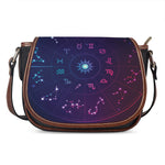 Zodiac Symbols Wheel Print Saddle Bag