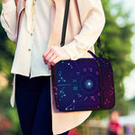 Zodiac Symbols Wheel Print Shoulder Strap Bible Bag