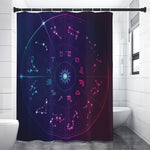 Zodiac Symbols Wheel Print Shower Curtain