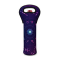 Zodiac Symbols Wheel Print Single Neoprene Wine Tote