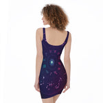 Zodiac Symbols Wheel Print Sleeveless Bodycon Dress