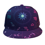 Zodiac Symbols Wheel Print Snapback Cap