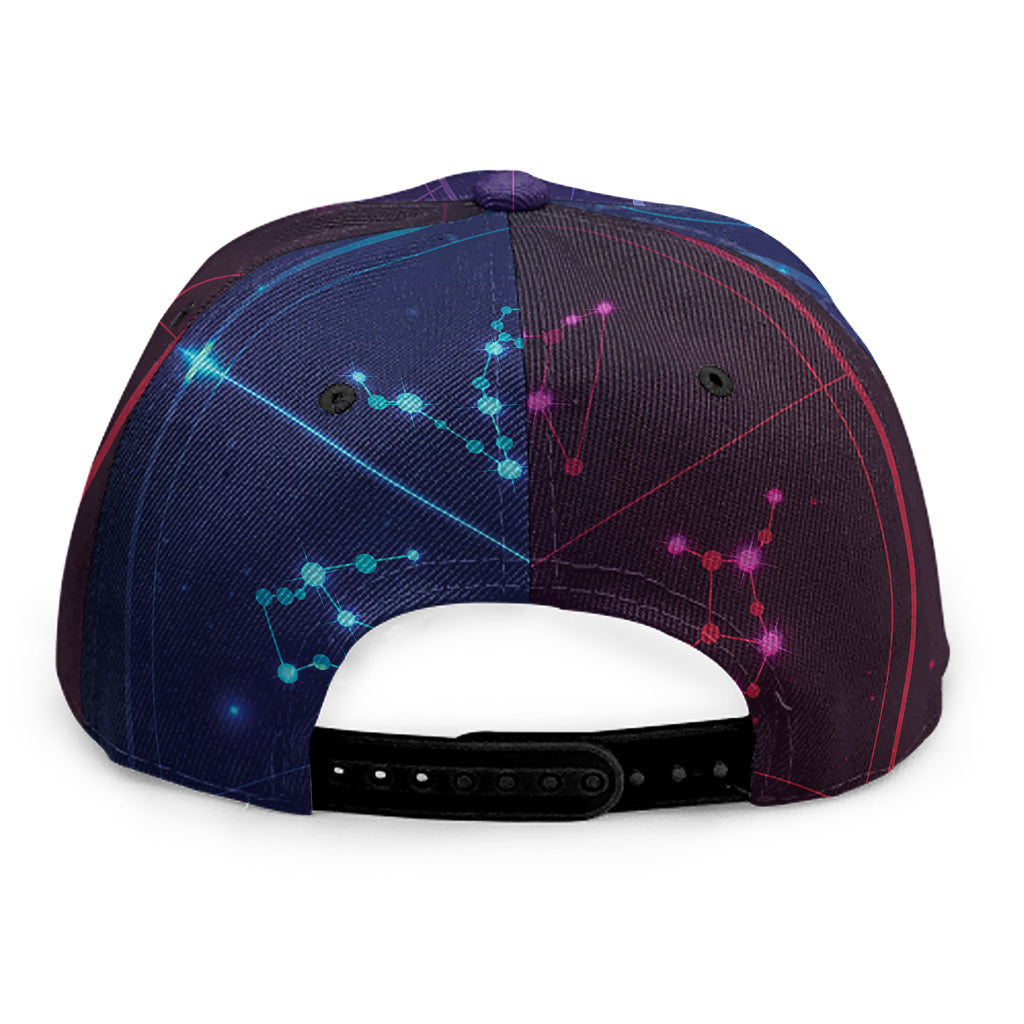 Zodiac Symbols Wheel Print Snapback Cap