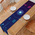 Zodiac Symbols Wheel Print Table Runner