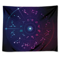 Zodiac Symbols Wheel Print Tapestry