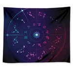 Zodiac Symbols Wheel Print Tapestry