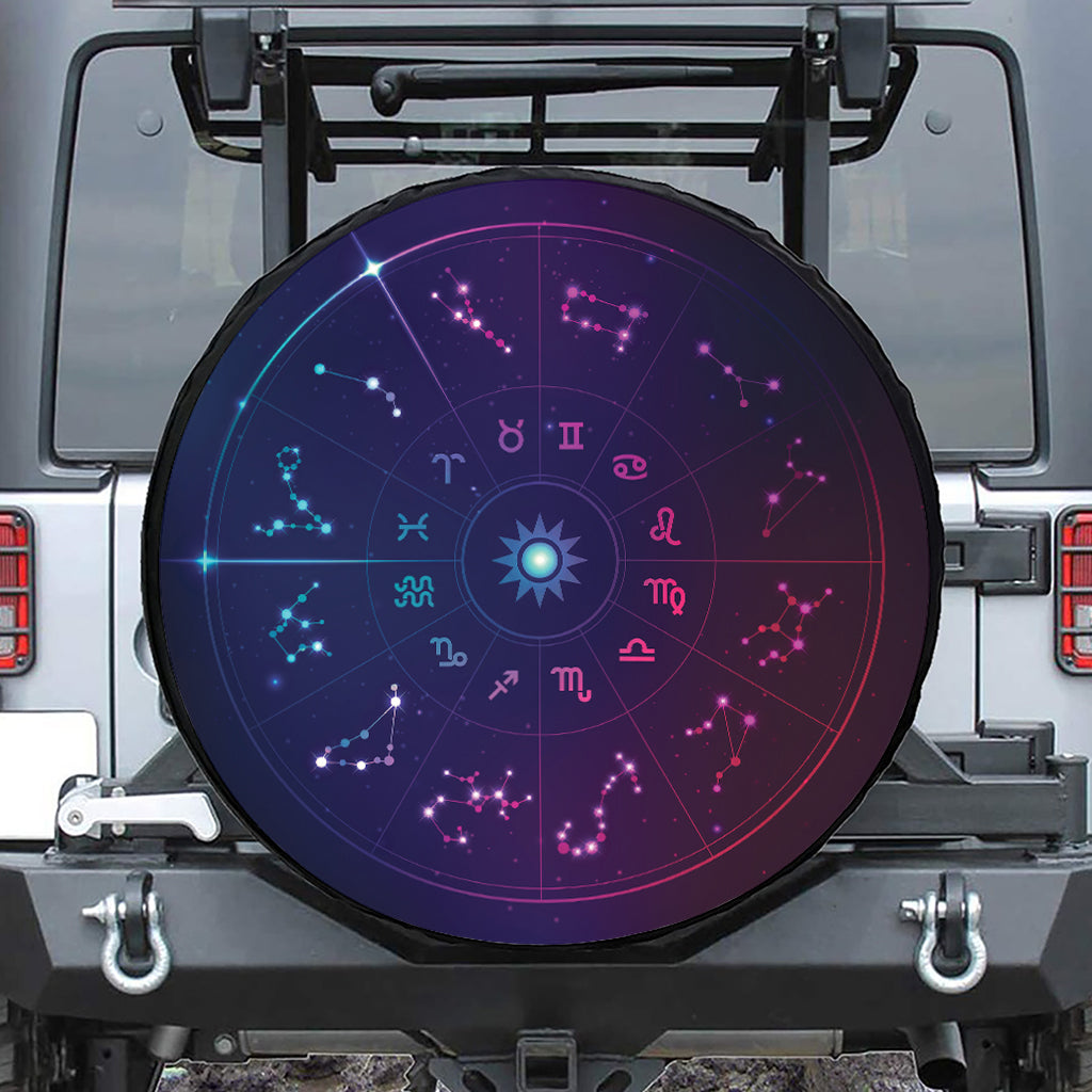 Zodiac Symbols Wheel Print Tire Cover