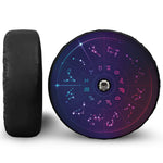 Zodiac Symbols Wheel Print Tire Cover With Camera Hole