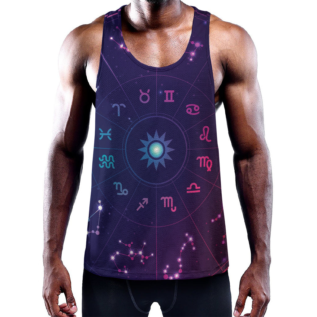 Zodiac Symbols Wheel Print Training Tank Top