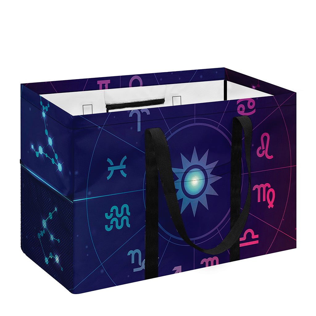 Zodiac Symbols Wheel Print Utility Tote Bag