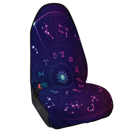 Zodiac Symbols Wheel Print Waterproof Car Seat Cover