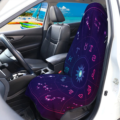Zodiac Symbols Wheel Print Waterproof Car Seat Cover