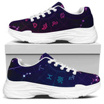 Zodiac Symbols Wheel Print White Chunky Shoes