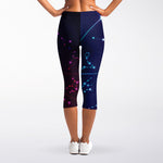 Zodiac Symbols Wheel Print Women's Capri Leggings