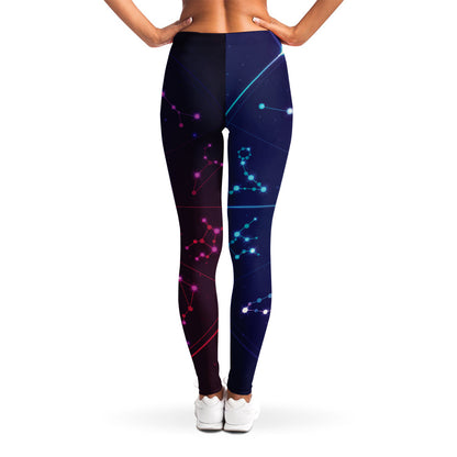 Zodiac Symbols Wheel Print Women's Leggings