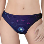 Zodiac Symbols Wheel Print Women's Thong