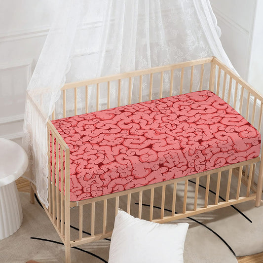 Zombie Brain Print Baby Crib Sheet