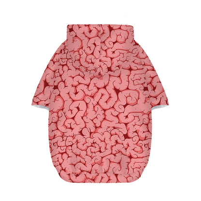 Zombie Brain Print Dog Zip Up Hoodie