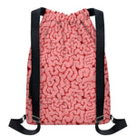 Zombie Brain Print Drawstring Backpack