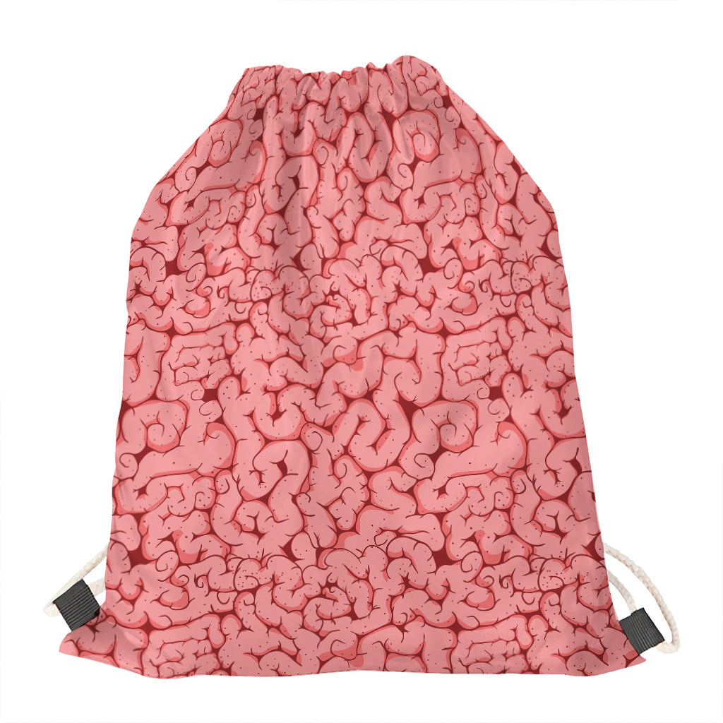 Zombie Brain Print Drawstring Bag
