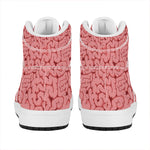 Zombie Brain Print High Top Leather Sneakers