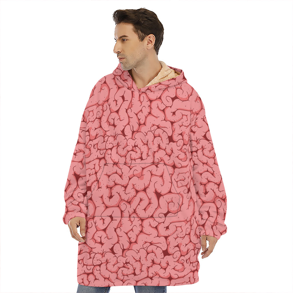 Zombie Brain Print Hoodie Blanket