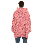 Zombie Brain Print Hoodie Blanket