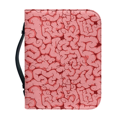 Zombie Brain Print Leather Bible Cover