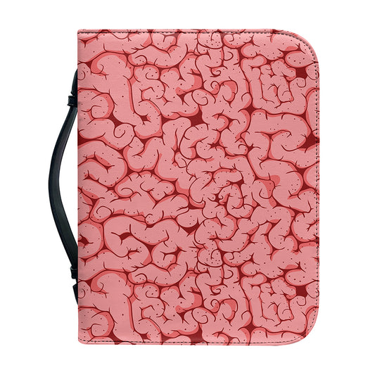 Zombie Brain Print Leather Bible Cover