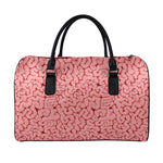 Zombie Brain Print Leather Duffle Bag