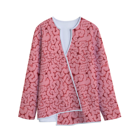 Zombie Brain Print Long Sleeve Short Coat