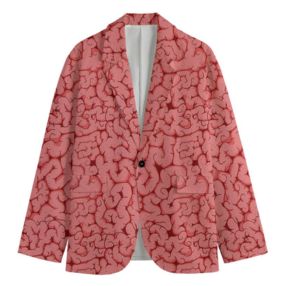 Zombie Brain Print Men's Blazer